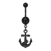 Black Classic Anchor Belly Button Ring