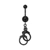 Black Handcuff Sparkle Belly Button Ring
