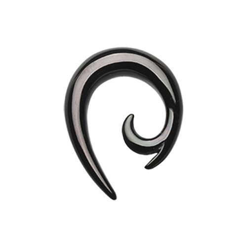 Black Ivy Hook Ear Gauge Spiral Hanging Taper - 1 Pair - Rebel Bod