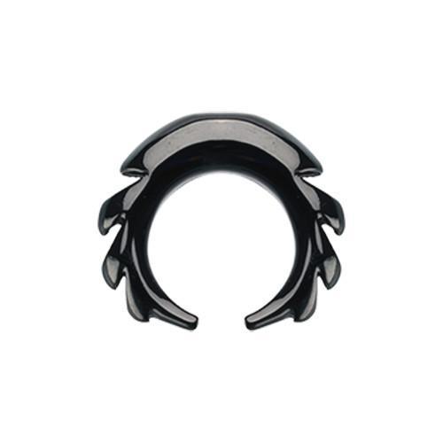 Black Sawtooth Pincher Steel Ear Gauge Buffalo Taper - 1 Pair