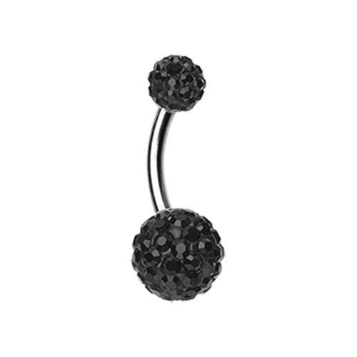 Black Classic Multi-Sprinkle Dot Belly Button Ring