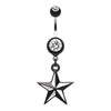 Black Classic Nautical Star Belly Button Ring