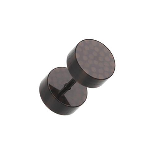 Black Coco Dots Acrylic Fake Plug - 1 Pair