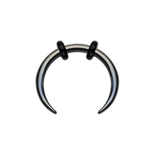 Pincher | Crescent Black Colored Basic Steel Pincher Septum Ring - -Rebel Bod-RebelBod
