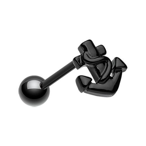 Black Classic Anchor Steel Barbell