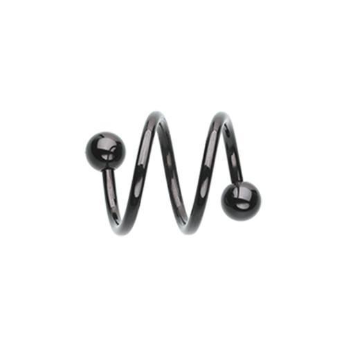 Black PVD Double Twist Spiral Ring