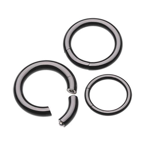 SEGMENT RING Black Colorline PVD Segmented Captive Bead Ring -Rebel Bod-RebelBod