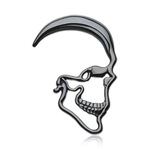 Black Skull Ray Ear Gauge Hanger - 1 Pair