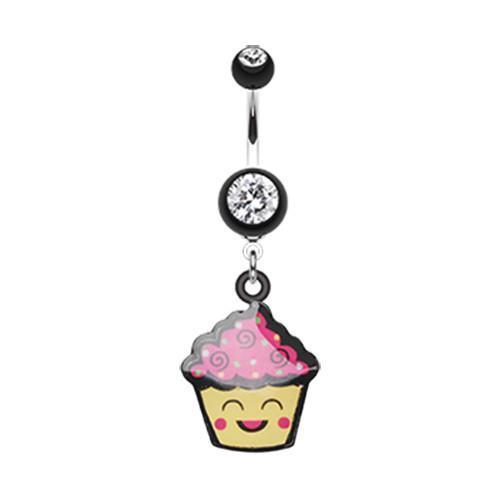 Black Cute Cupcake Chan Belly Button Ring