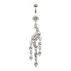 Black Diamond Sparkle Wave Drops Belly Button Ring