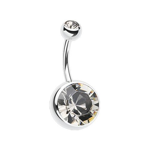 Black Diamond The Giant Sparkle Gem Ball Belly Button Ring