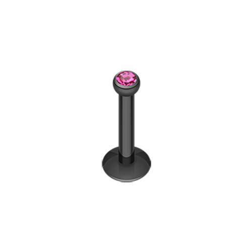 Black Fuchsia Black Gem Ball Internally Threaded Labret