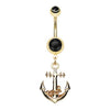 Black Golden Classic Anchor Belly Button Ring