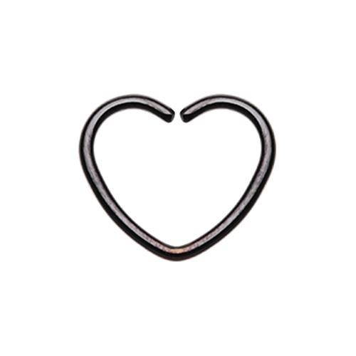 Black Heart Shaped Bendable Twist Hoop Ring