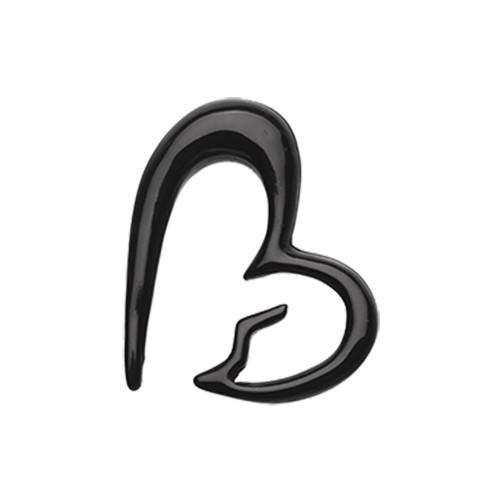 Black Heartbreaker Acrylic Ear Gauge Hanging Taper - 1 Pair