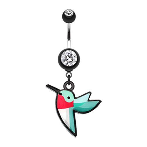 Black Hummingbird Belly Button Ring