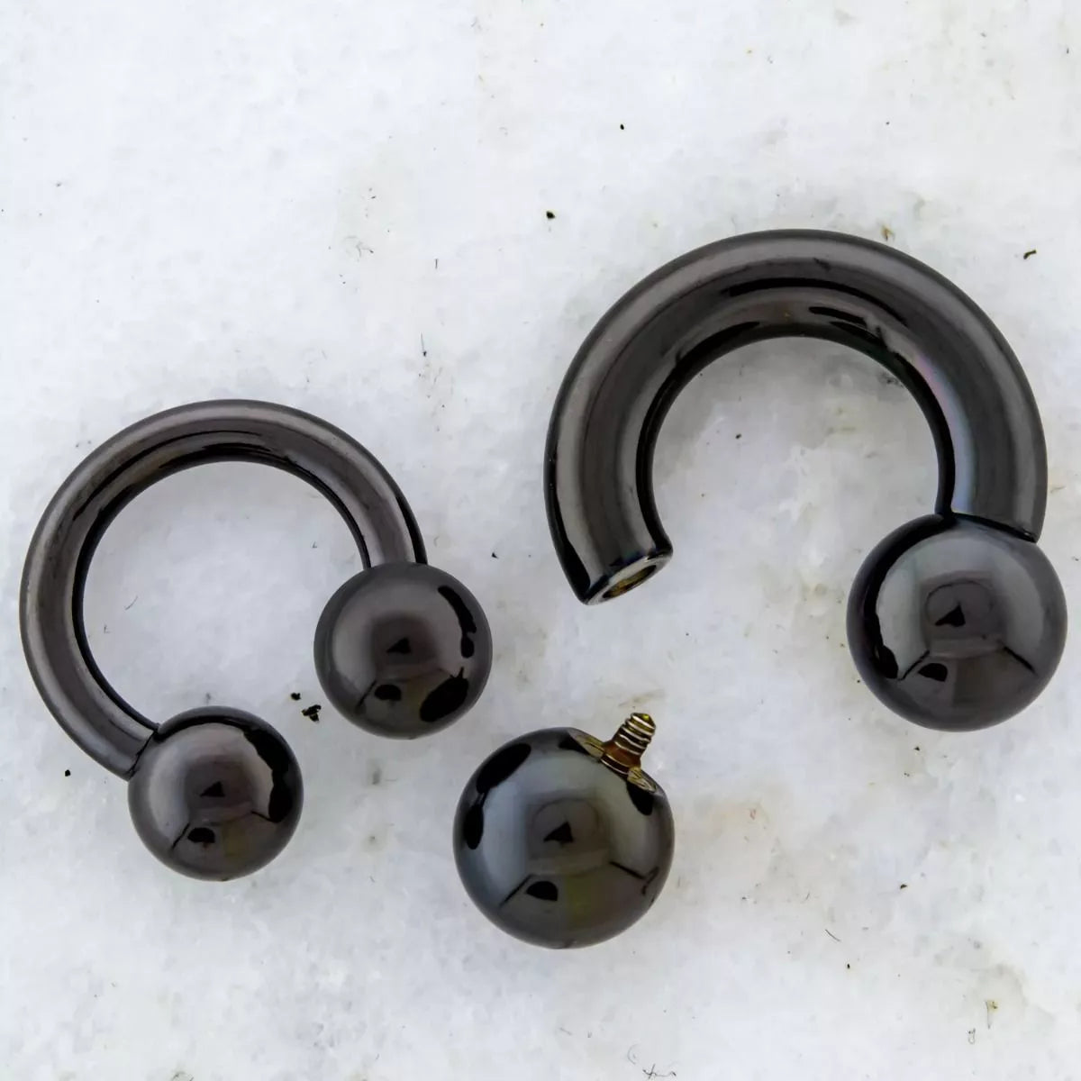 CIRCULAR BARBELL | HORSESHOE Black Internally Threaded Horseshoe Circular Barbell - 1 Piece -Rebel Bod-RebelBod