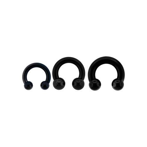 CIRCULAR BARBELL | HORSESHOE Black Internally Threaded Horseshoe Circular Barbell - 1 Piece -Rebel Bod-RebelBod