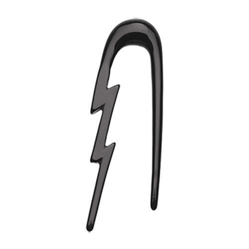 Black Lightning Bolt Acrylic Ear Gauge Buffalo Taper - 1 Pair