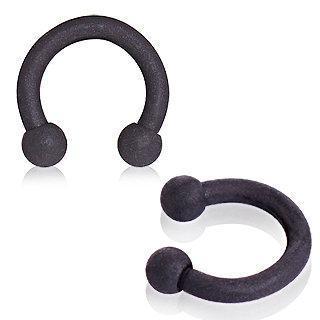 CIRCULAR BARBELL | HORSESHOE Black Matte Finish Horse Shoe -Rebel Bod-RebelBod