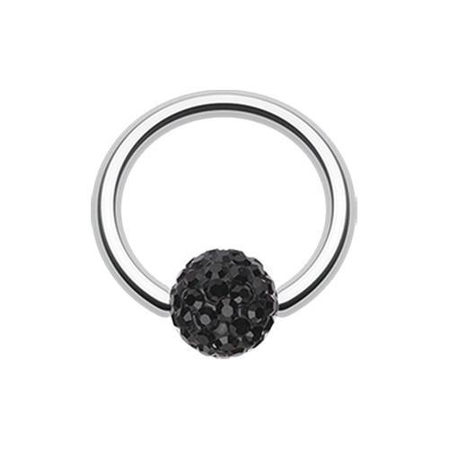 CAPTIVE BEAD RING Black Multi-Sprinkle Dot Multi Gem Captive Bead Ring -Rebel Bod-RebelBod