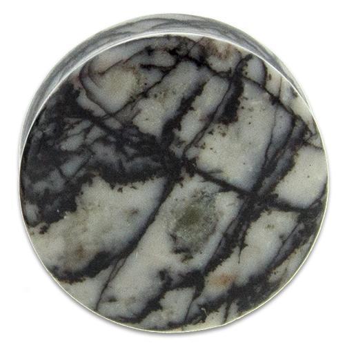 Black Net Jasper Plugs - 1 Pair