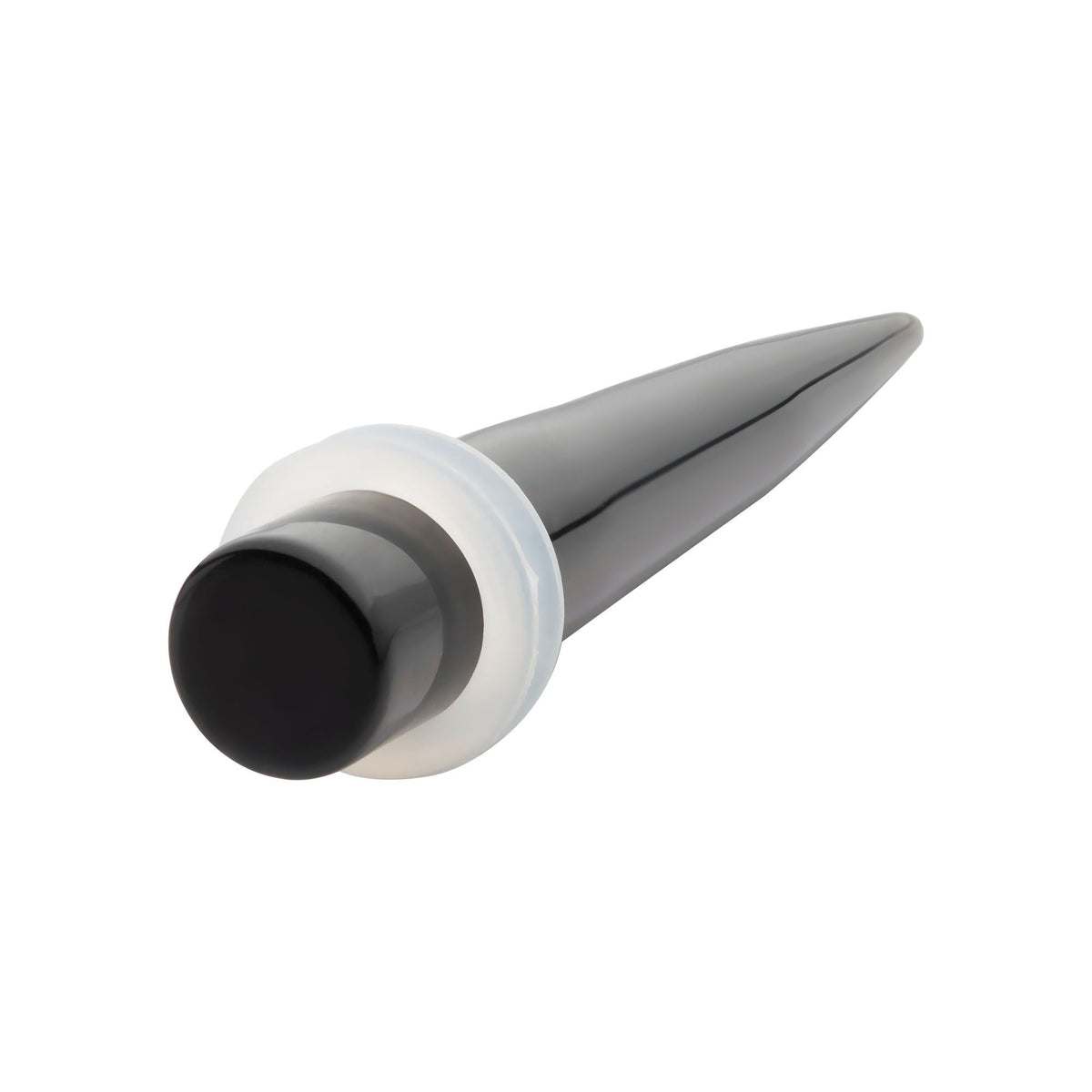 Organics Black Obsidian Stone Taper Clear O-ring pstntpobs-4pr -Rebel Bod-RebelBod