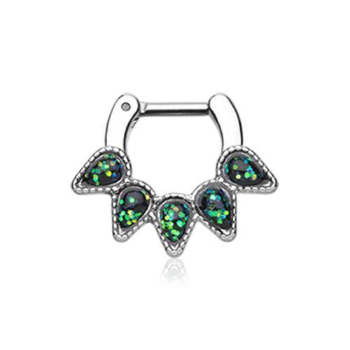 Black Opal Quinary Spear Septum Clicker / Daith Clicker