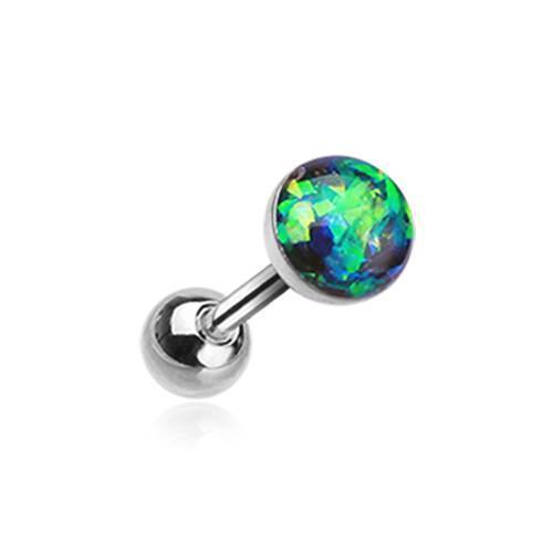 Black Opal Sparkle Tragus Cartilage Barbell Earring - 1 Piece