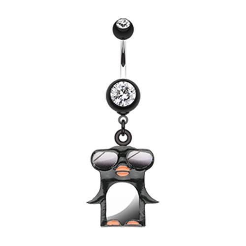 Black Penguin Swagg Belly Button Ring