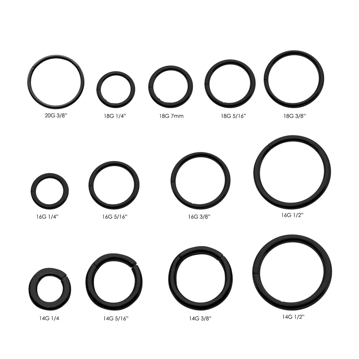 SEAMLESS CLICKER Black Plated Clicker Hinged Segment Ring sbvsgrhk -Rebel Bod-RebelBod