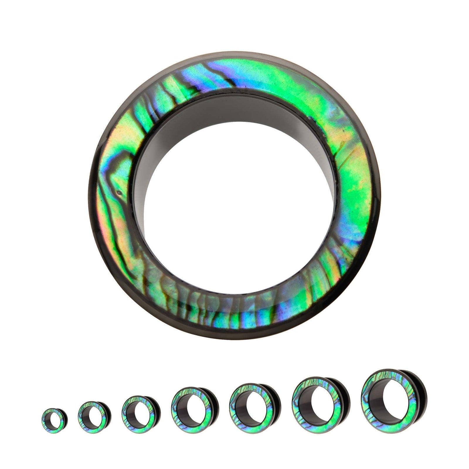 TBD-Plugs Black PVD Abalone Shell Tunnel Screw Fit Plug -Rebel Bod-RebelBod
