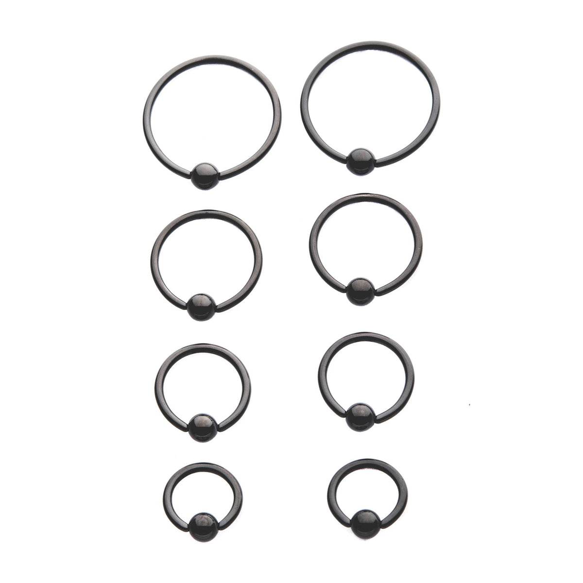 CAPTIVE BEAD RING Black PVD Captive Bead rings Multi Pack - 1 Pack -Rebel Bod-RebelBod