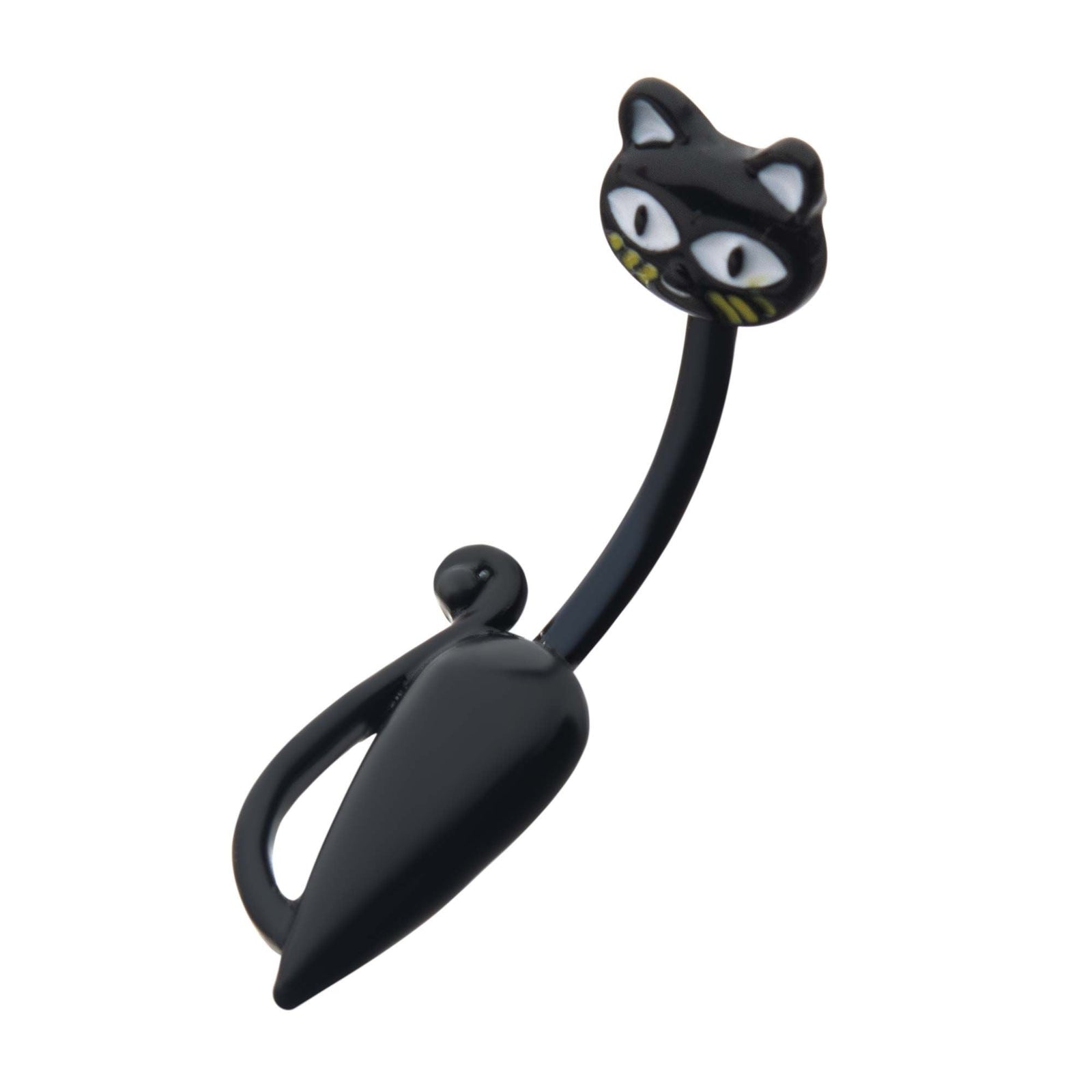 TBD-Belly Black PVD Cat In-n-Out Navel -Rebel Bod-RebelBod