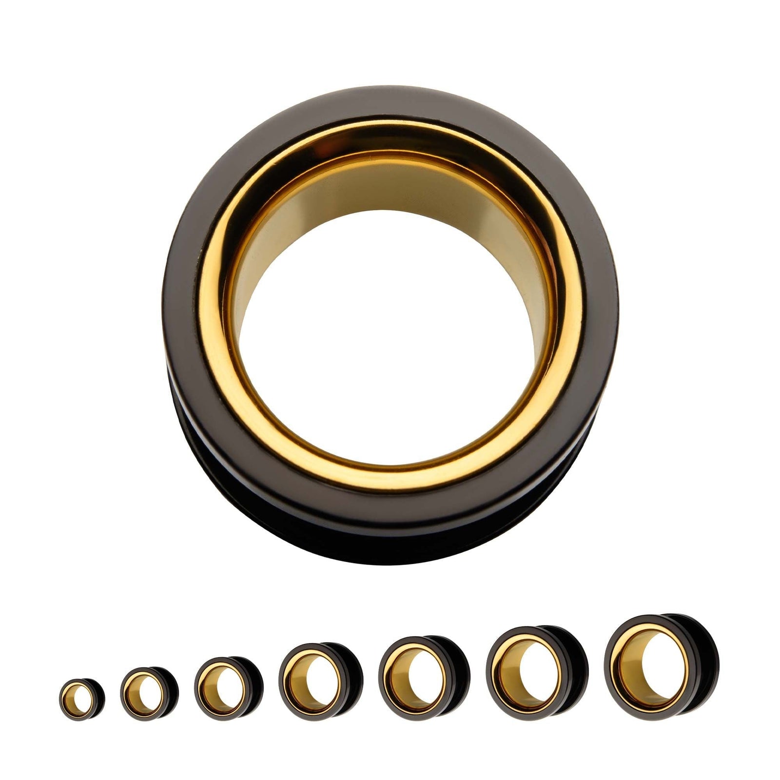 TBD-Plugs Black PVD Gold PVD Inside Tunnel Screw Fit Plug -Rebel Bod-RebelBod