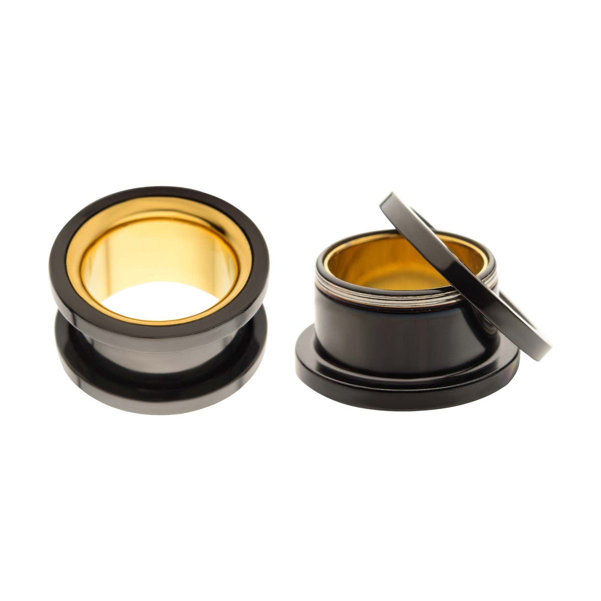 TBD-Plugs Black PVD Gold PVD Inside Tunnel Screw Fit Plug -Rebel Bod-RebelBod