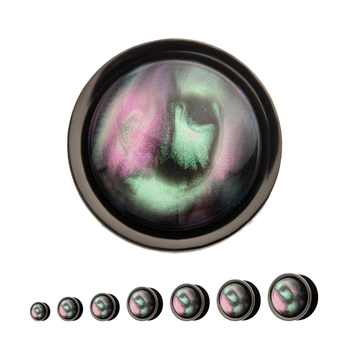 TBD-Plugs Black PVD Green Stone Screw Fit Plug -Rebel Bod-RebelBod