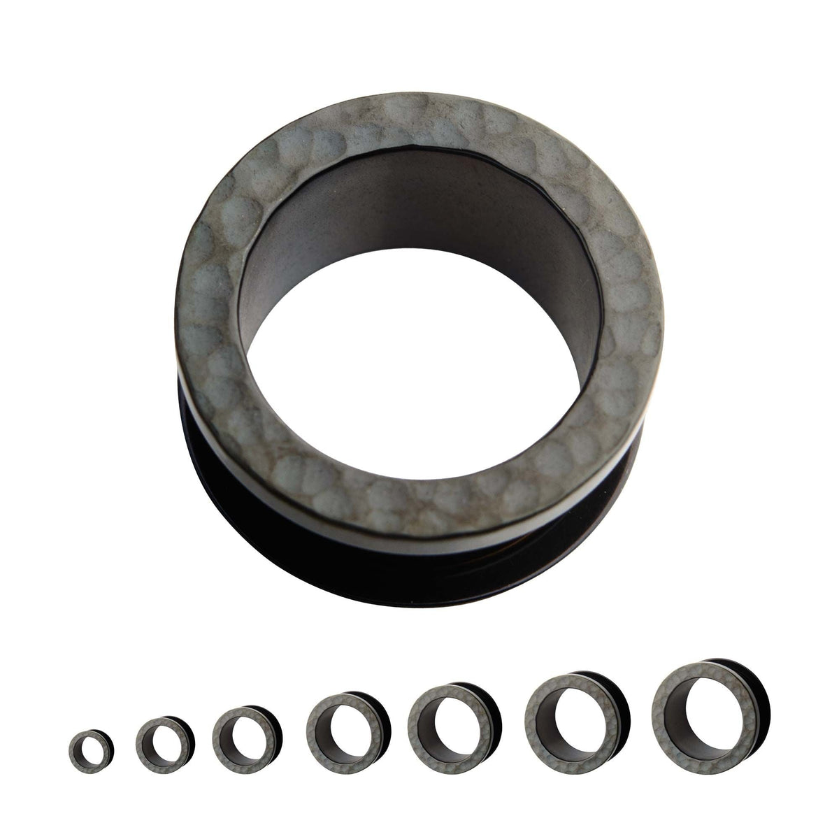 TBD-Plugs Black PVD Hammered Screw Fit Plug -Rebel Bod-RebelBod