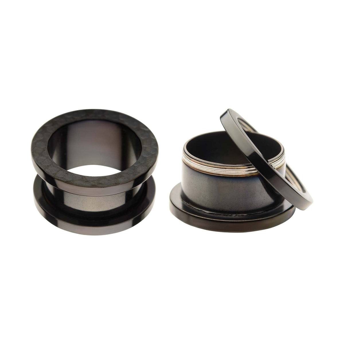 TBD-Plugs Black PVD Hammered Screw Fit Plug -Rebel Bod-RebelBod