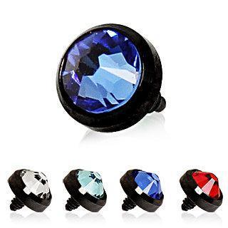 Black Flat Dermal Top w/ CZ