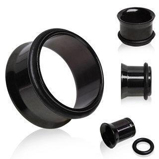 Tunnels - Single Flare Black PVD Plated Single Flare Tunnel Plug - 1 Piece -Rebel Bod-RebelBod