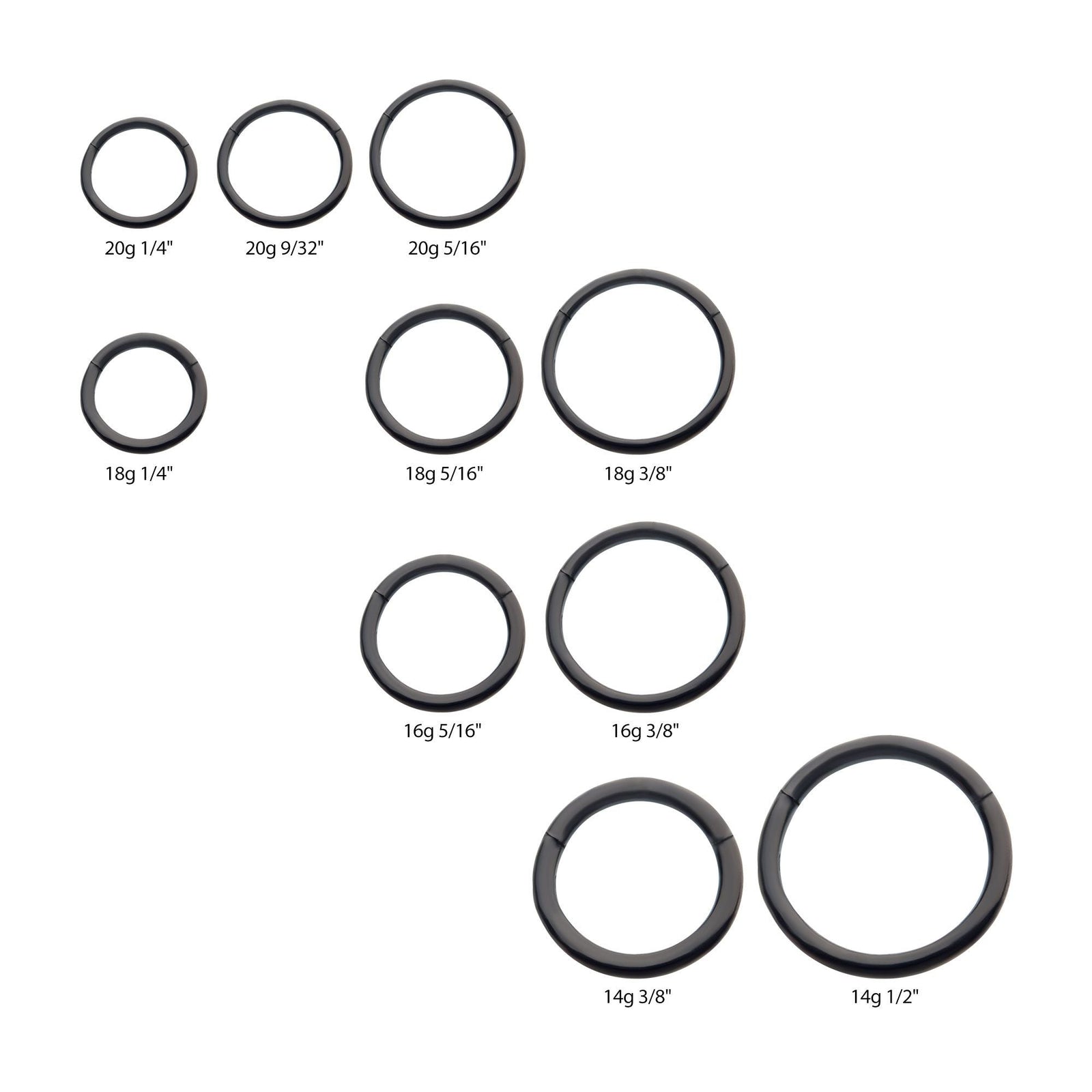 Black PVD Titanium Basic Hinged Segment Clicker tipvdksgrh200 -Rebel Bod-RebelBod