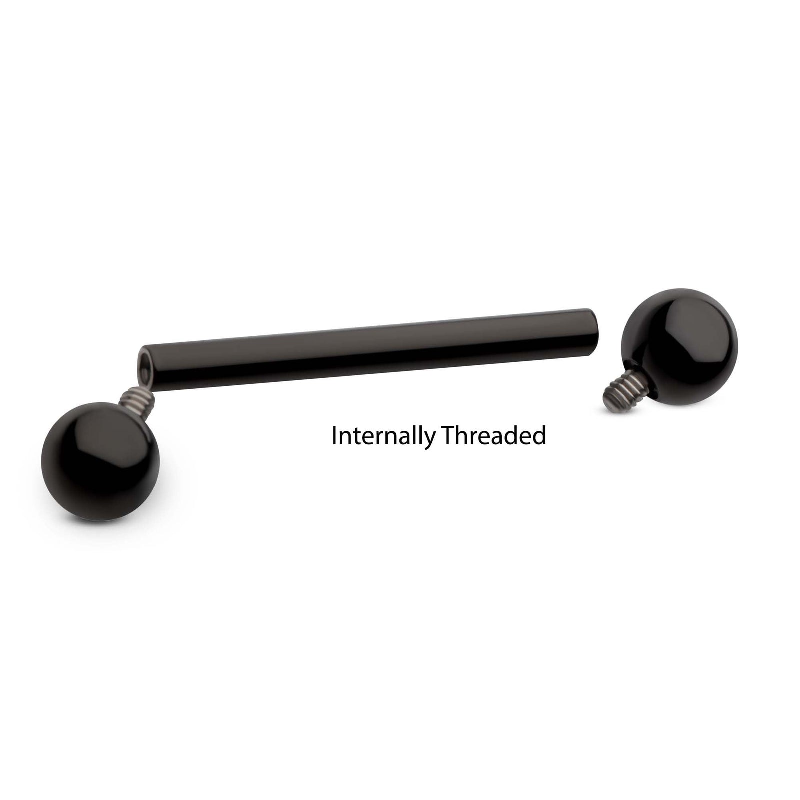 Black PVD Titanium Internally Threaded Barbell tibi441k -Rebel Bod-RebelBod