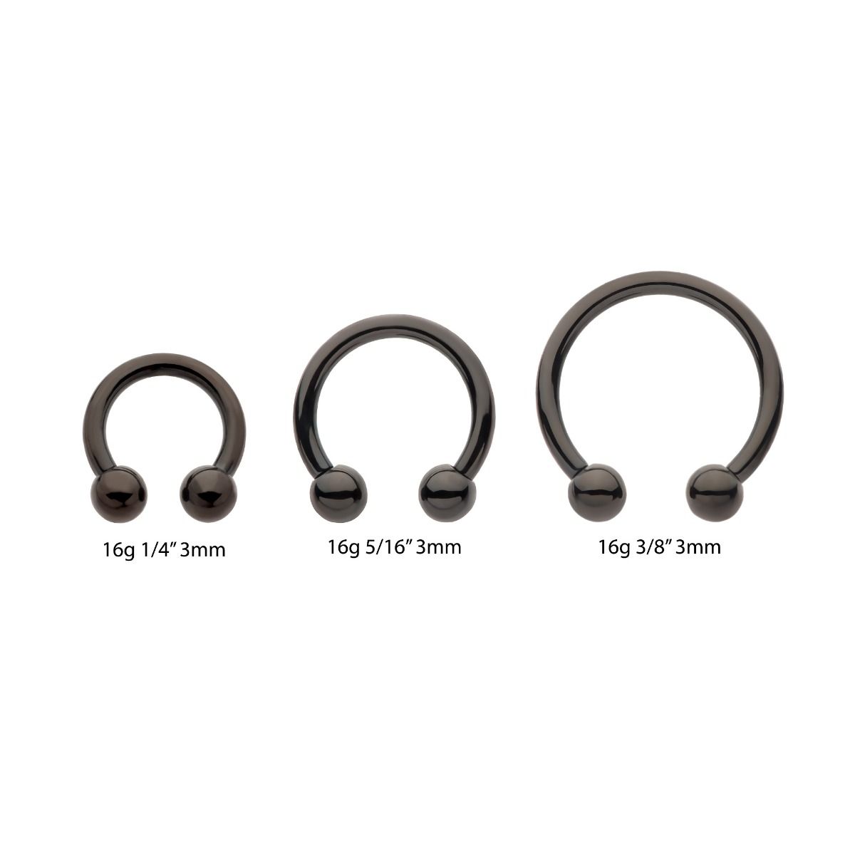 Black PVD Titanium Internally Threaded Circular Barbell tihi601k -Rebel Bod-RebelBod