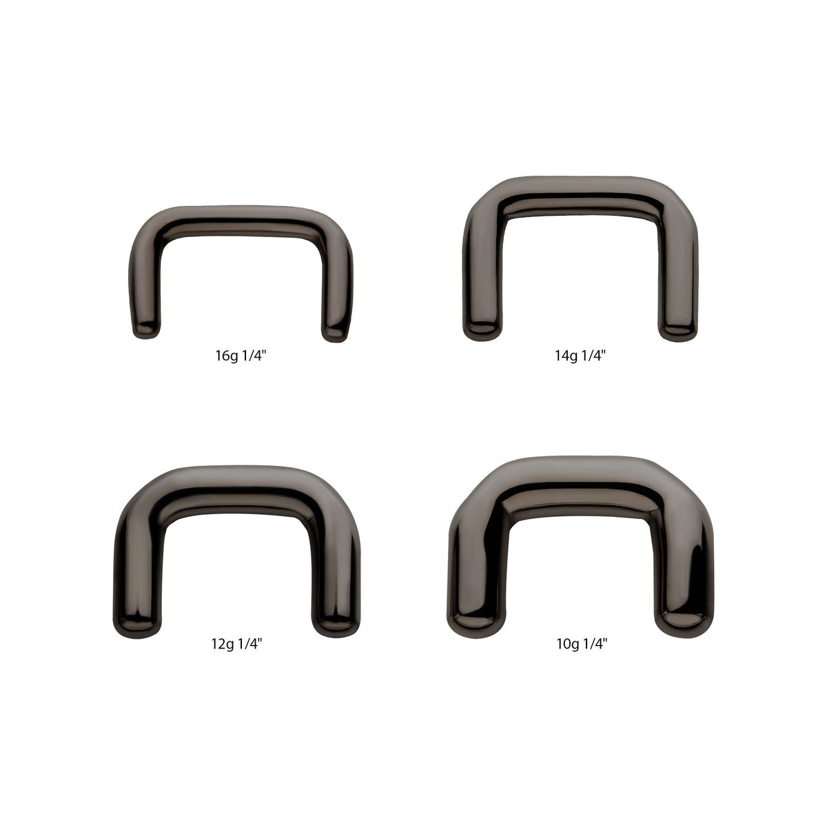 Black PVD Titanium Mini Staple Septum Retainer tipvdkseptu160 -Rebel Bod-RebelBod