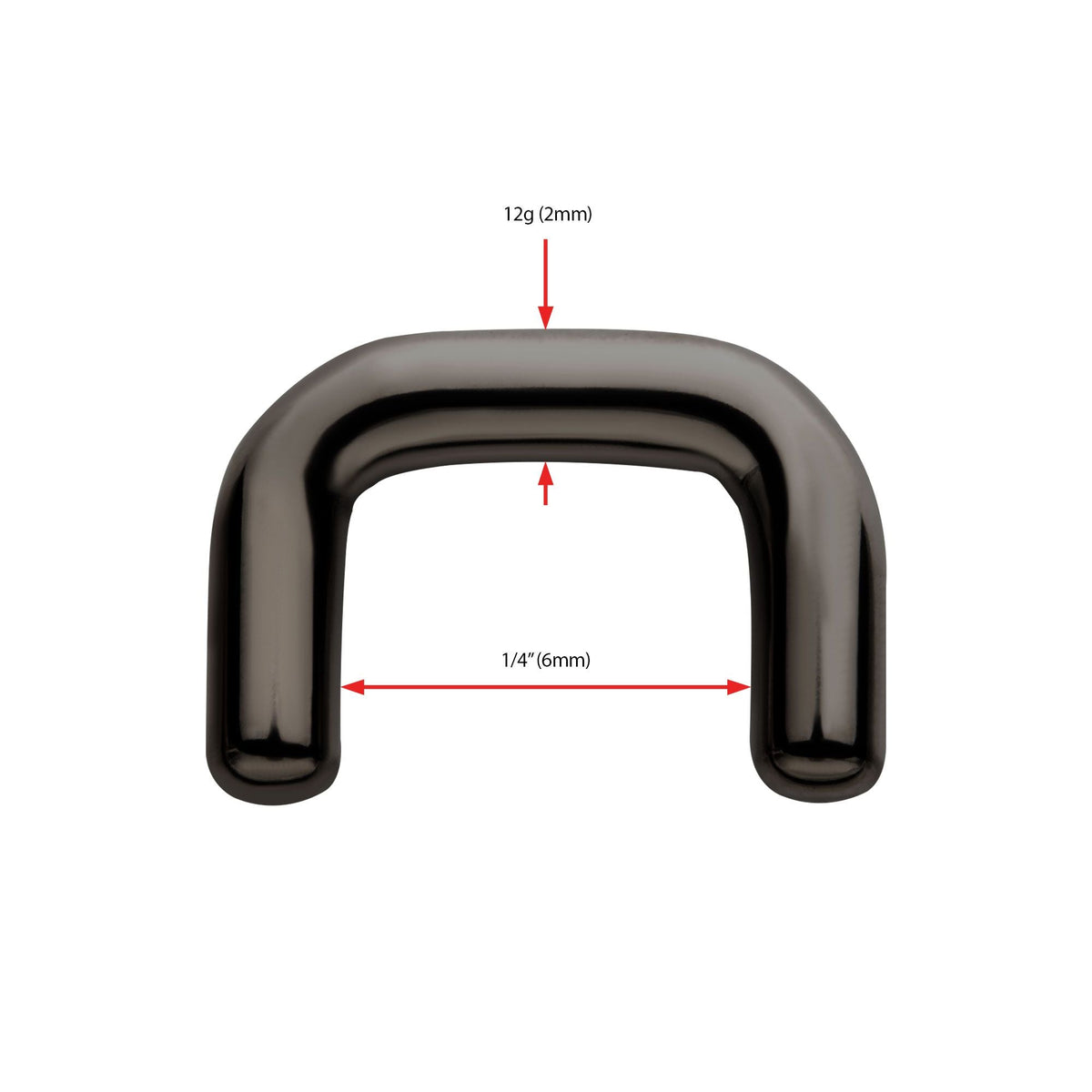 Black PVD Titanium Mini Staple Septum Retainer tipvdkseptu160 -Rebel Bod-RebelBod