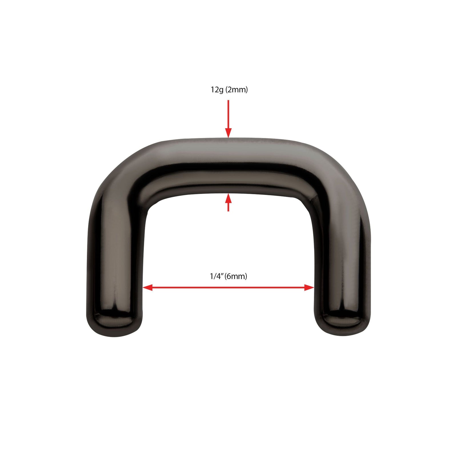 Black PVD Titanium Mini Staple Septum Retainer tipvdkseptu160 -Rebel Bod-RebelBod