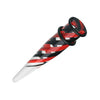 Black/Red Pinstripe Swirls UV Acrylic Ear Stretching Taper - 1 Pair