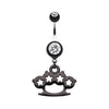 Black Star Brass Knuckle Belly Button Ring