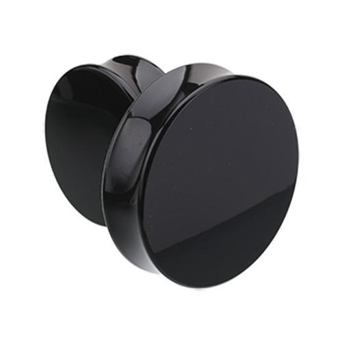 Plugs Earrings - Double Flare Black Supersize Basic Acrylic Double Flared Ear Gauge Plug - 1 Pair -Rebel Bod-RebelBod